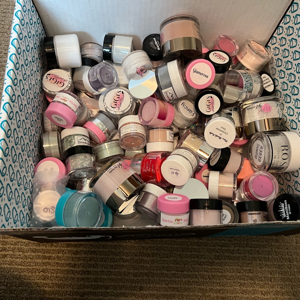 Lot of 98 dip powders and accessories